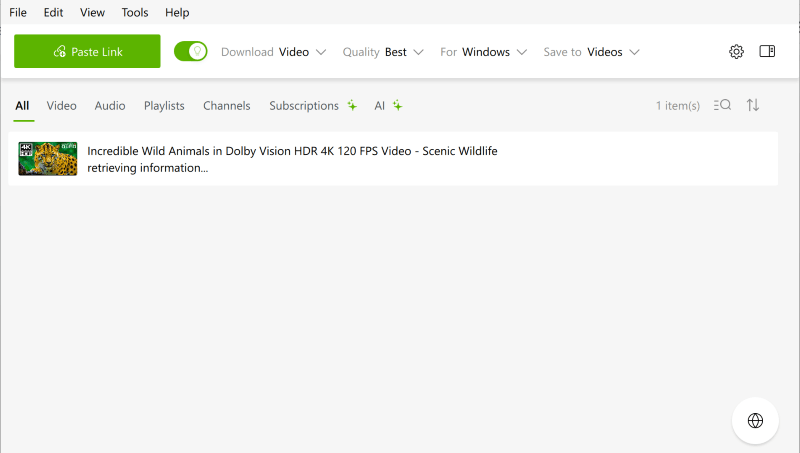 4K Video Downloader interface downloading YouTube playlist